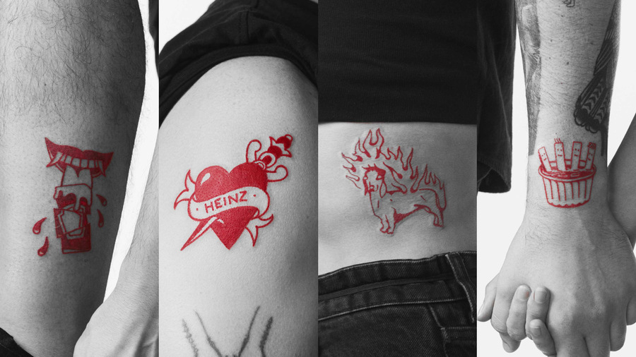 Красные татуировки heinz